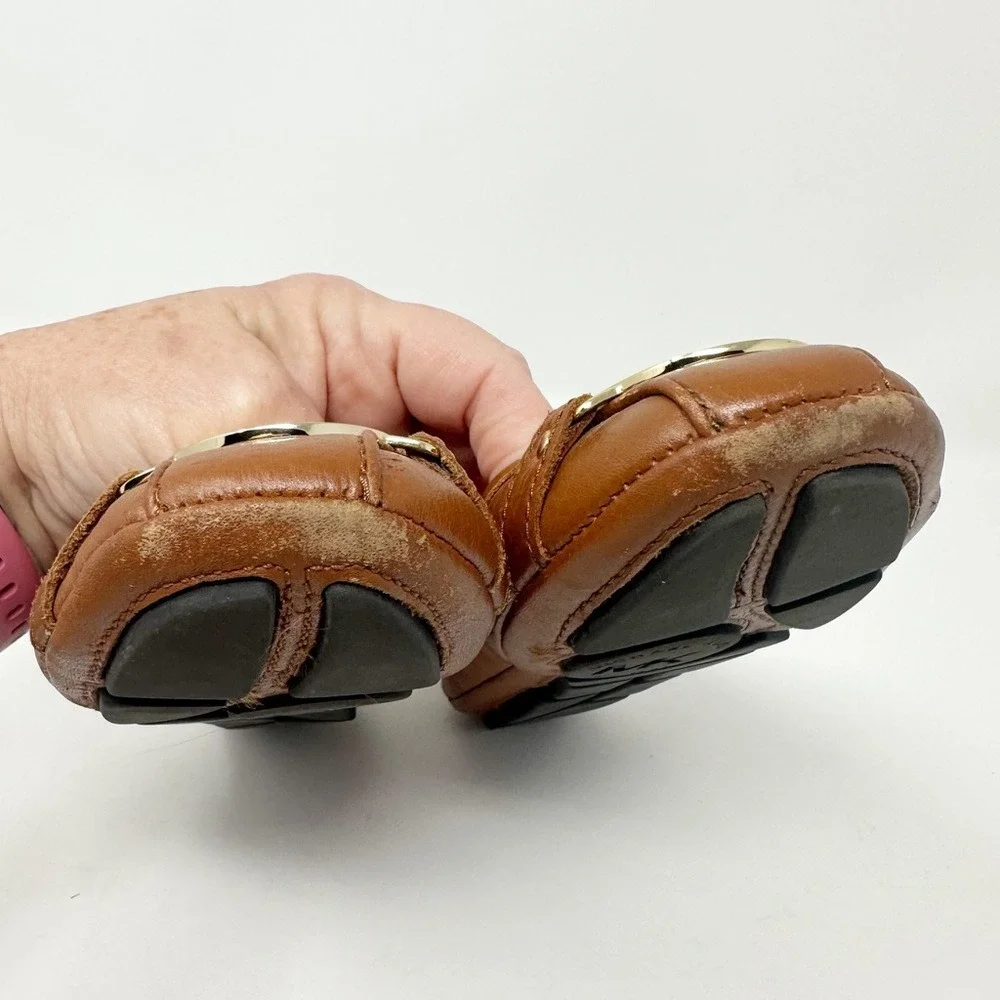 MICHAEL KORS FULTON‎ LUGGAGE LEATHER FLATS 6